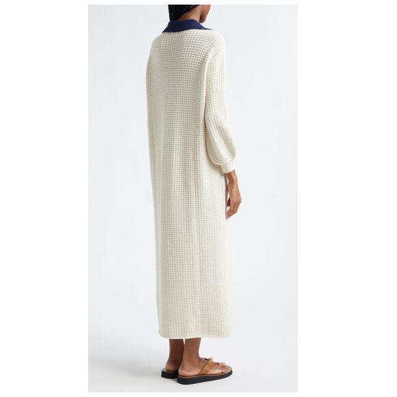 STAUD Altea Waffle-Knit Cotton-blend Maxi Dress Size Large - Picture 2 of 14
